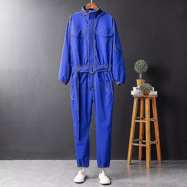 Ny Overall Herr Jumpsuit Hooded Long Sleeve Beam Feet Japanese Stree Blue XL 67.5 - 72.5 KG