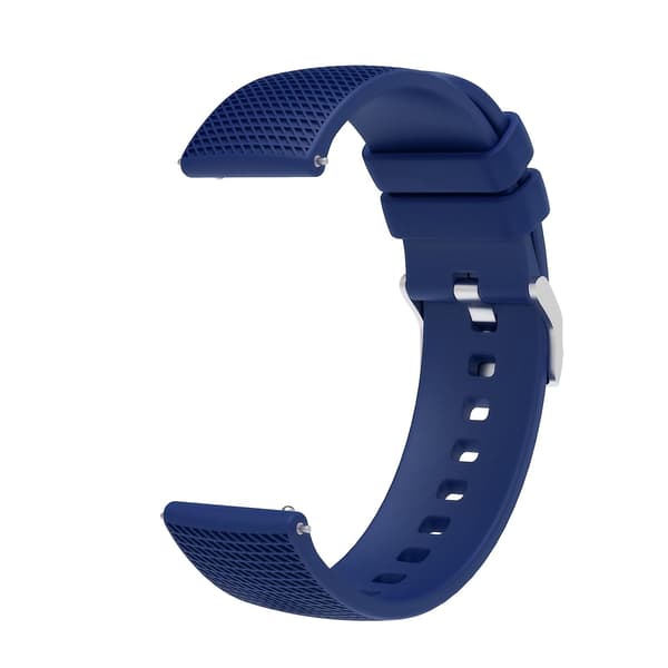 Marinblå Marinblå 20mm Knottrig Silverspänne Silikon Klockarmband