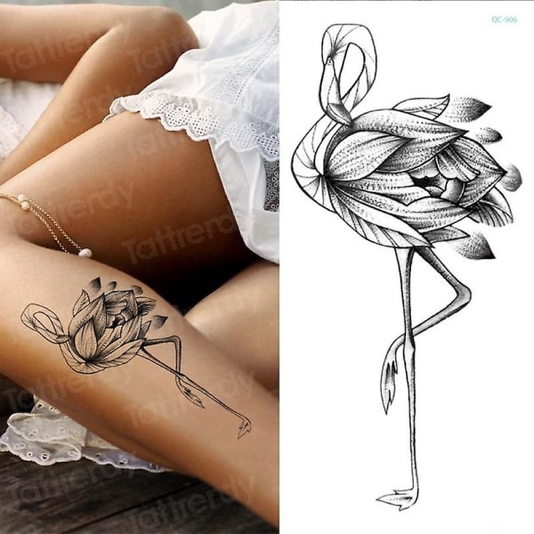 Temporary Tattoo Sticker - Flower Peony Rose Skisser Tatueringsdesigner QC902