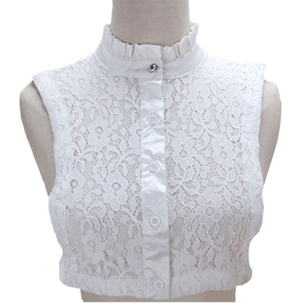 Dame falsk krage Avtakbar halv skjorte Koreansk blonde hvit Stand Collar 4/cotton cloth