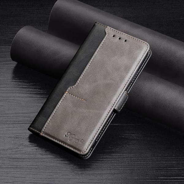 Etui til iPhone 16 Pro Max Sort+Grå Flip stand