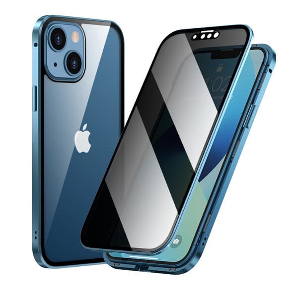 Kotelo iPhone 16 Plus Anti Peeping Double Sided Clear Blue
