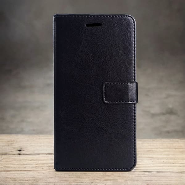 Etui til iPhone 14 Plus Wallet model [sort] + gratis lanyard Flip Wallet med kortholder Full-Body