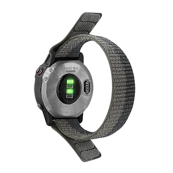 Svart Grå Svart Grå Nylon Klokkereim kompatibel med Garmin Fenix 7 kompatibel med Garmin Fenix 7