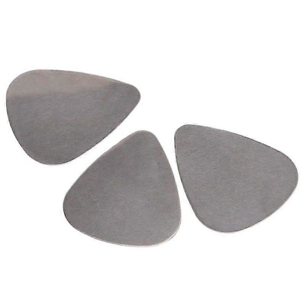6 stk. Rustfrit Stål Guitar Picks - Sølv