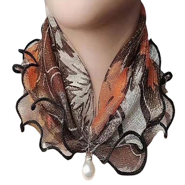 Dame falsk krage Avtakbar halv Håndkle Mesh Skjerf Perle Ska 1 elegant and moving Scarf size