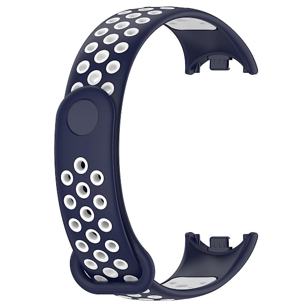 Midnattsblå Vit Midnattsblå Vit Silikon Armbandsrem kompatibel med Xiaomi Mi Band 8