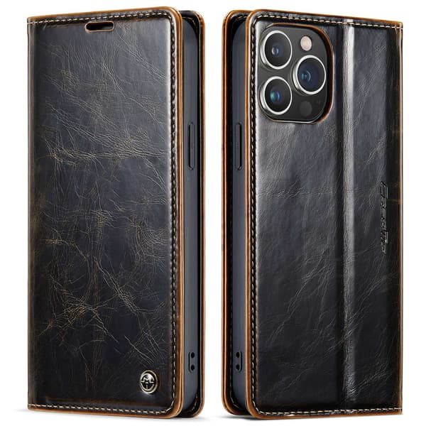 Etui til iPhone 14 Plus Brun Vintage Distressed Wallet med Kortholder Flip