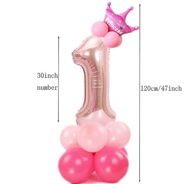 Rosa/guld digitalt nummer - helium ballong ballong för bröllopsfödelsedagsfest Pink 4