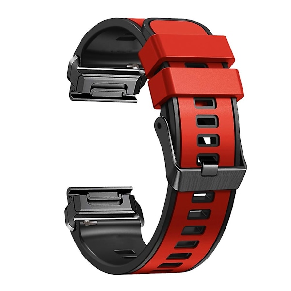 Rød Rød Tofarvet Silikone Urrem kompatibel med Garmin Fenix 7x