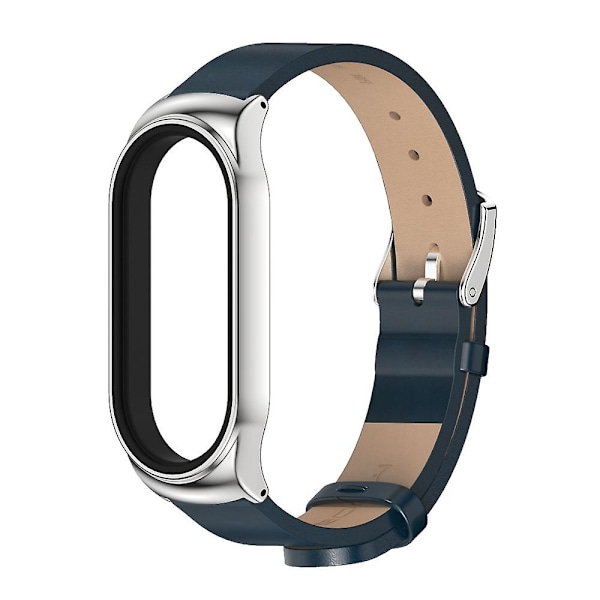 Blå Sølv Blå Sølv Mikrofiber Lærreim Kompatibel med Xiaomi Mi Band 7 / 7 NFC kompatibel med Xiaomi Mi Band 7 / 7 NFC