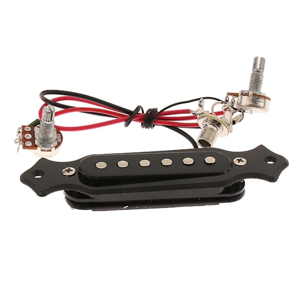 Ferdigkablet 6 Strengs Single Coil Gitar Pickup med Volum- og Toneknotter Potmeter