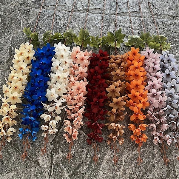 1 Gren Konstgjord Blomma Ingen Vattning Lättviktig Falsk Lång Stjälk Riddarsporre Simuleringsblomma Heminredning för Kontor Royal Blue