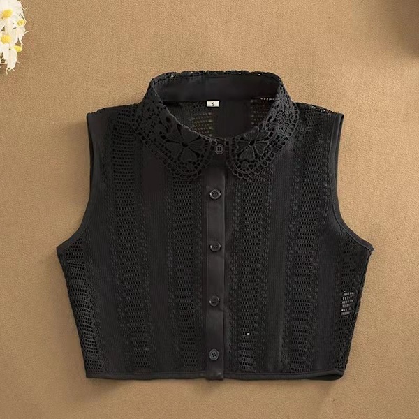 Dam fejk krage Skjorta Höst och Vinter Docka Spetsutskärning White KT8854 round neck M