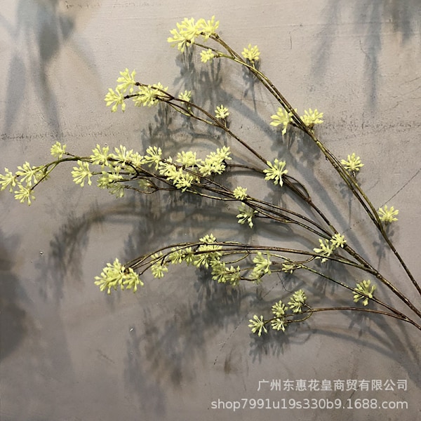 Simuleret 7-delt japansk vild frugt, kunstige plastikblomster til bryllup, boligfotograferingsdekoration, vedbendfrugtgren Milan-frugt White Green