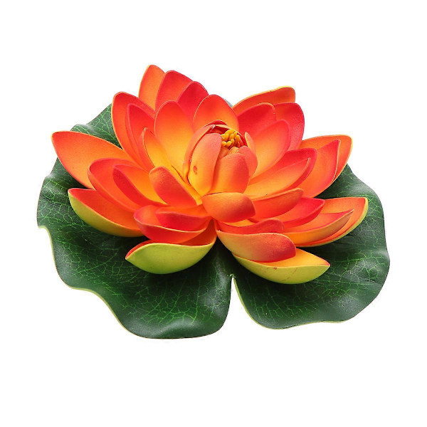 1 kpl Keinotekoinen Kelluva Lumme Simulointi Lootuskukka Lampi Koriste 18cm Oranssi