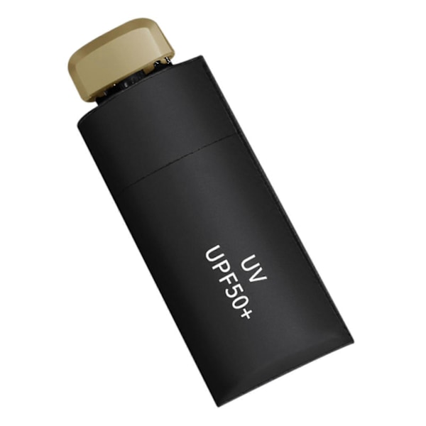 Ultralet Flad Paraply UV Solbeskyttelse Paraply Regn Paraply Lille Bærbar Black