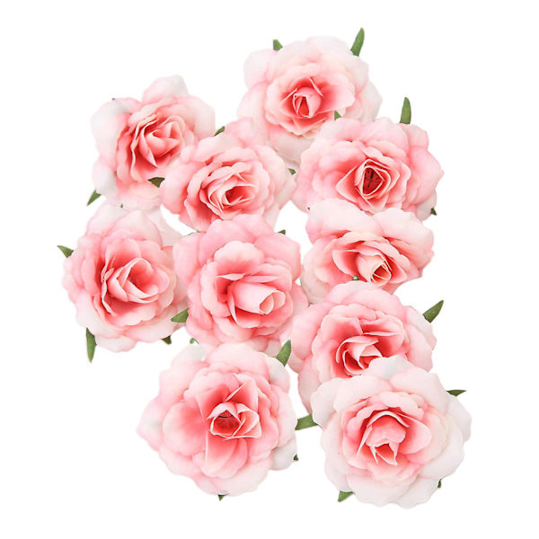 10 stk./sæt Simulationsblomsterhoved Levende Langtidsholdbar Multifunktionel Kunstige Roseblomsterhoveder til Bryllup Light Red