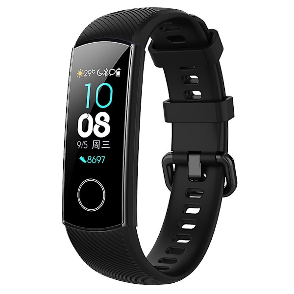 Sort Sort Silikone Urrem kompatibel med Huawei Honor Band 4 / Band 5