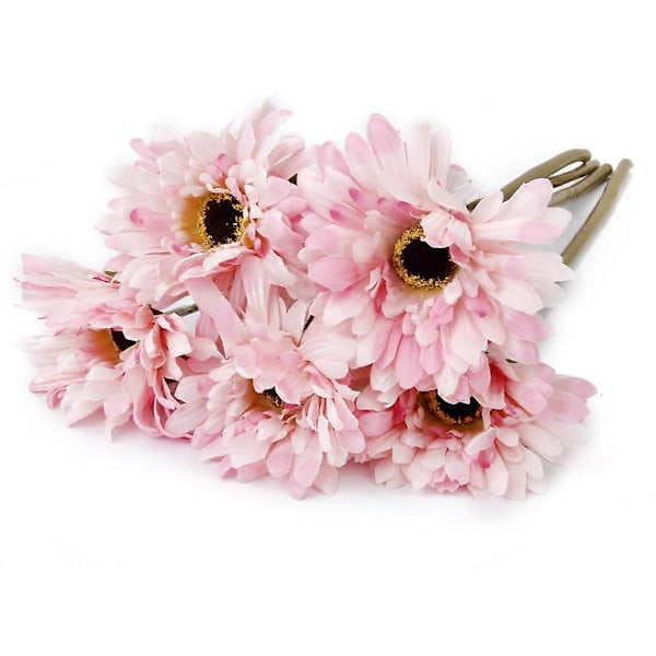 5 st Konstgjord Gerbera Tusensköna Blomma för Bröllop Heminredning (Rosa)
