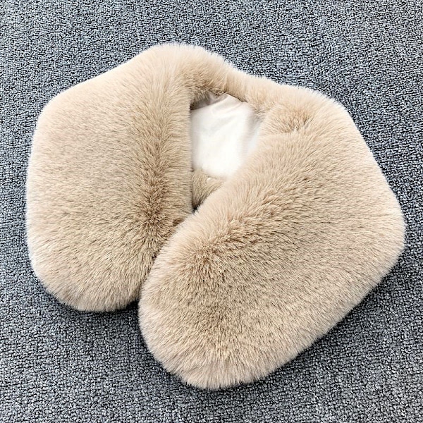 Dame falsk krage Avtakbar halvtykk Imitert Otter Khaki