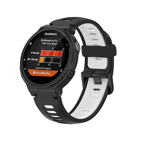 Svart Vit Svart Vit kompatibel med Garmin kompatibel med erunner 735 / 235 Tvåfärgat Silikonarmband