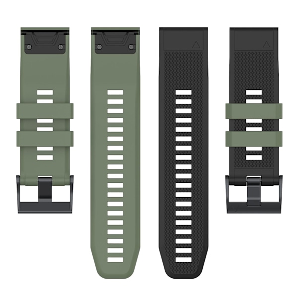 Sort Mørkegrøn Sort Mørkegrøn Silikone Urrem kompatibel med Garmin Fenix 7