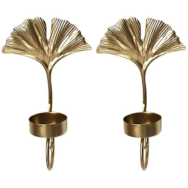 Väggljusstake med Lövdesign - 2-pack
