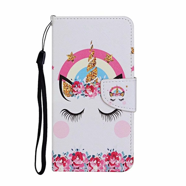 Etui til iPhone 16 Pro Crown Unicorn Malet 3D Præget Tegnebog med Kortholder Flip Tegnebog med Kortholder