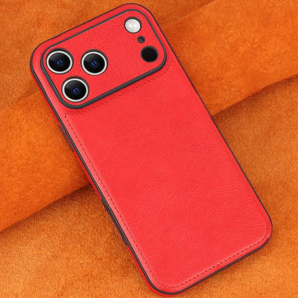 Kotelo iPhone 17:lle Nahkakuvio Punainen Noz27082
