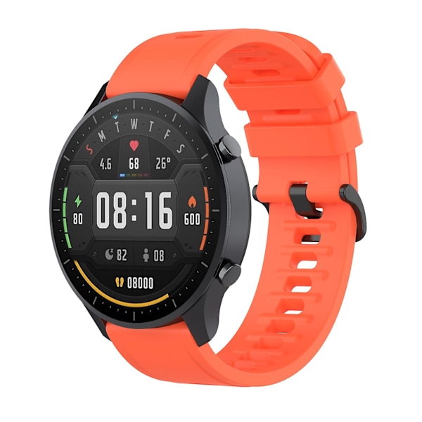 Rød Orange Rød Orange 22mm Silikone Urrem kompatibel med Xiaomi Watch Color