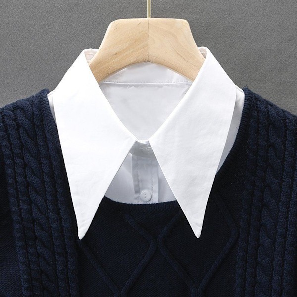 Dame falsk krage Avtakbar halv Hvit Stilig Allsidig Round neck