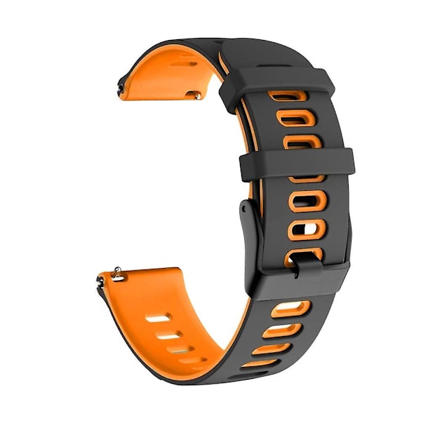Svart Orange Svart Orange 20mm Blandfärgad Silikonrem kompatibel med Honor Magic Watch 2 42mm