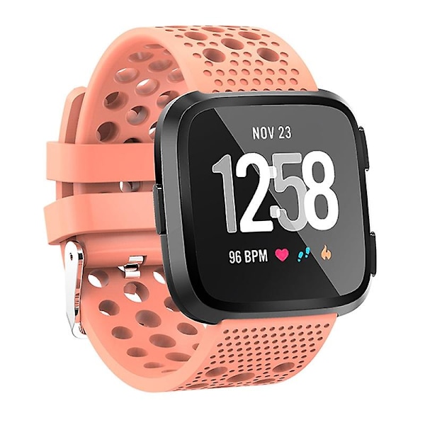 Orange Orange Venting Cirkel Hul Håndledsrem Urrem kompatibel med Fitbit Versa