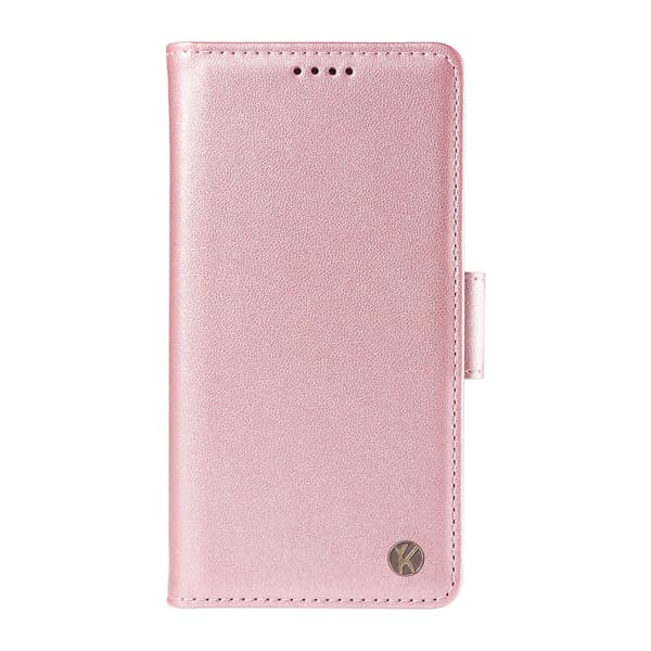 Etui til iPhone 15 Pro Max Rosaguld Mat Soft-Touch Side Spænde Flip Wallet med Kortholder