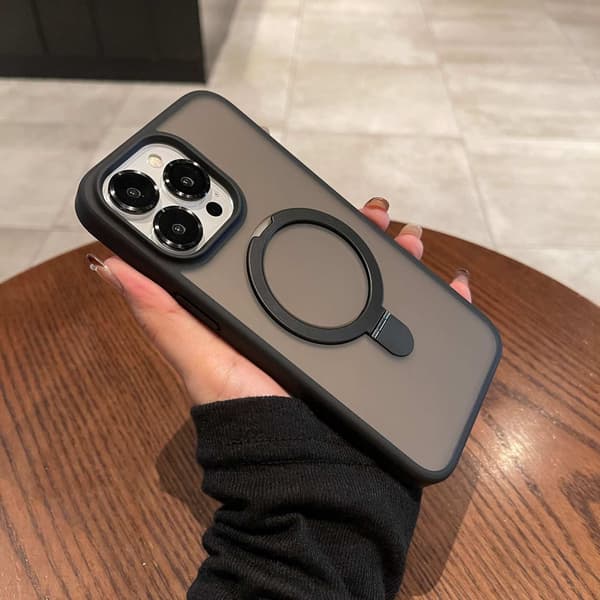 Etui til iPhone 17 Pro Max Skin Feel Matt Stativ Linse Detalj Svart