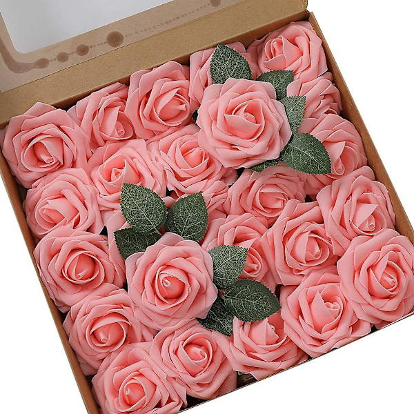 25 st Konstgjorda Blommor PE Rosor Pinnar Bröllopsbukett Krans DIY Festdekoration
