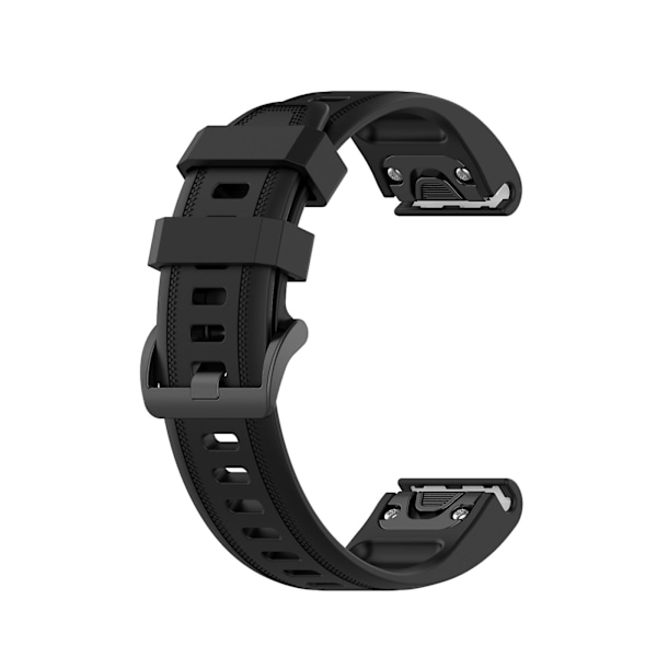 Svart Svart Silikon Sportarmband Enfärgat Kompatibelt med Garmin Fenix 6s Pro