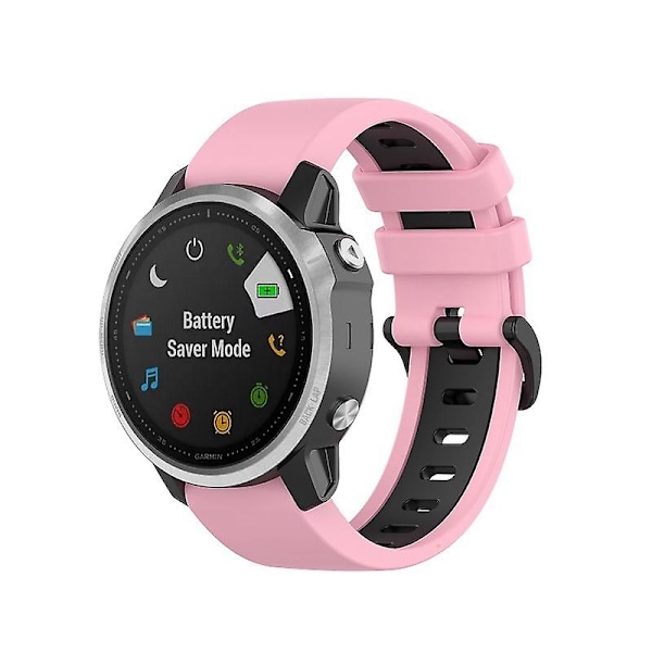 Rosa Svart Rosa Svart kompatibel med Garmin Fenix 6s reim