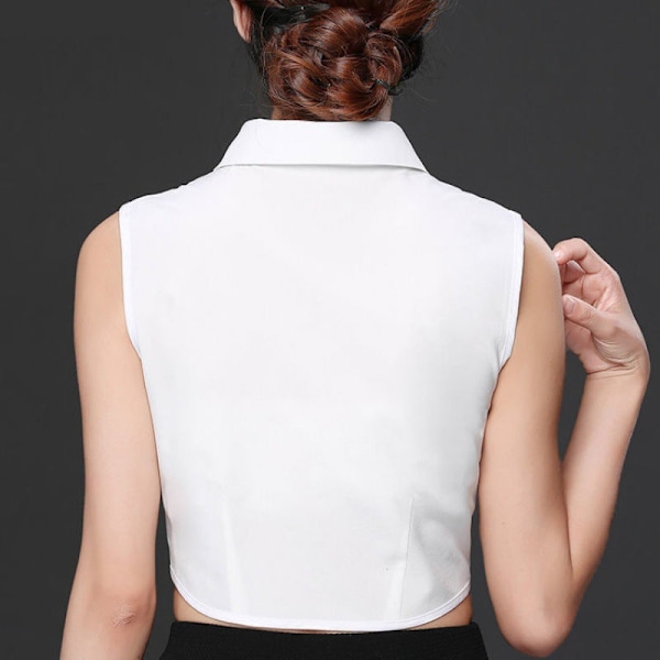 Dame falsk krage Genser Dekorativ Dame Avtakbar Anti-Wrinkle white pointed collar-M