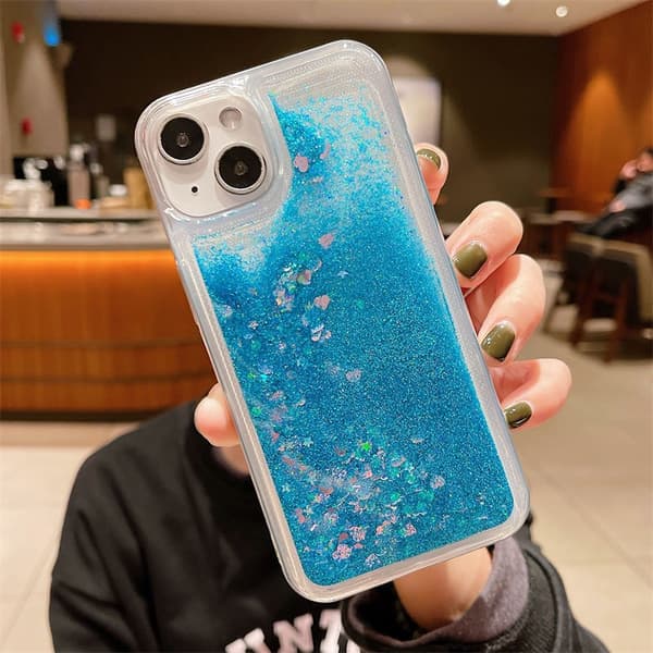 Etui til iPhone 15 Pro Glitter Silikon Blå