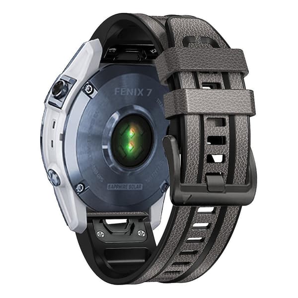 Stjärngrå Stjärngrå Silikon + Läder Snabbfäste Klockarmband