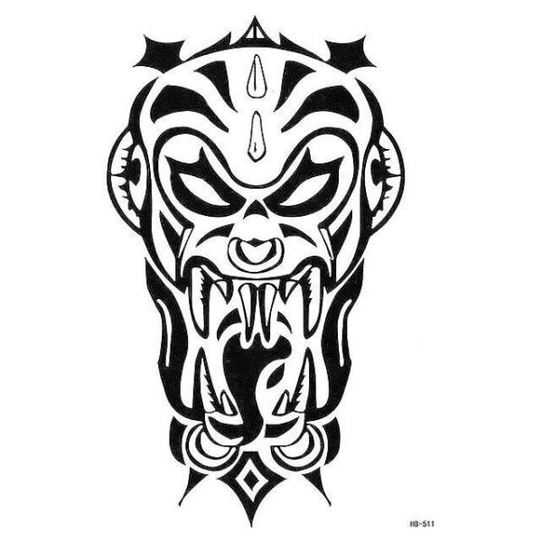Tribal Temporary Tattoo Maori Turtle Polynesian Black Herr Kvinnor HB511