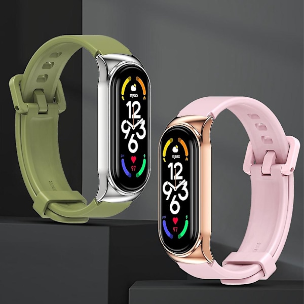 Vin Rose Gull Vin Rose Gull Silikonklokkereim kompatibel med Xiaomi Mi Band 7 / 7 Nfc kompatibel med Xiaomi Mi Band 7 / 7 Nfc