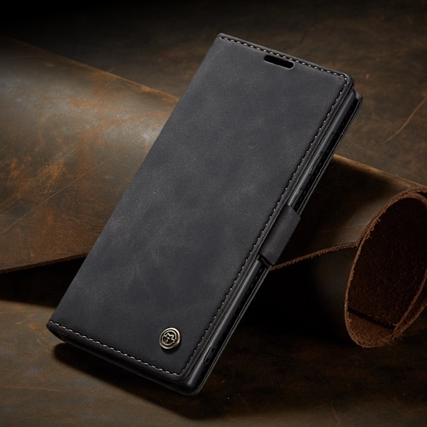 Etui til iPhone 15 sort Flip Wallet med kortholder