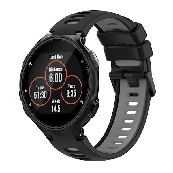 Sort Grå Sort Grå Silikone Urrem kompatibel med Garmin kompatibel med erunner 735 / 735xt