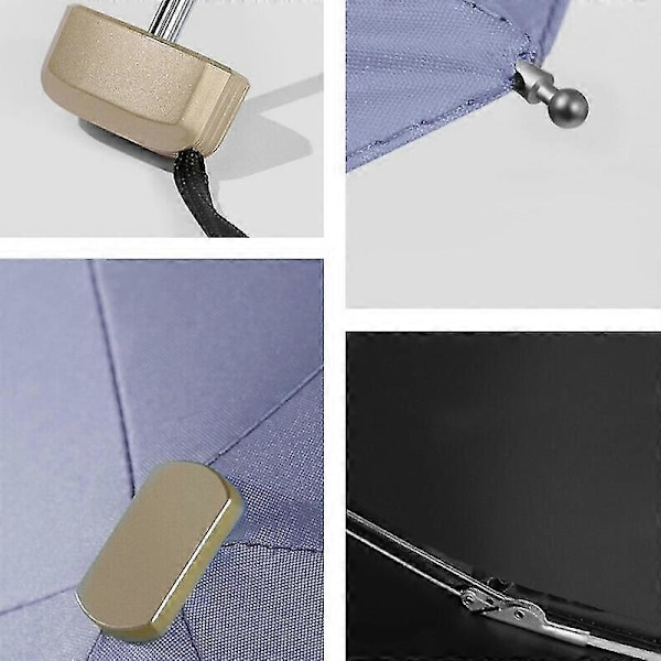 Ultralet Flad Paraply UV Solbeskyttelse Paraply Regn Paraply Lille Bærbar Gray