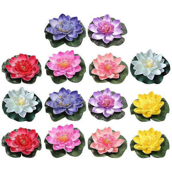 14 stk. Fleur De Lis Dekor Flydende Blomster Pool Falske Åkander Åkander Damme Kunstige Åkander