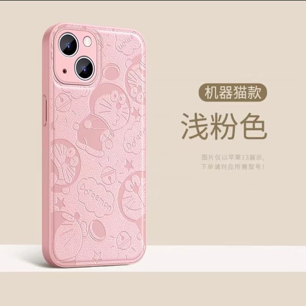 Etui til iPhone 16 Plus Lys Pink Fuld-krops lædertekstur