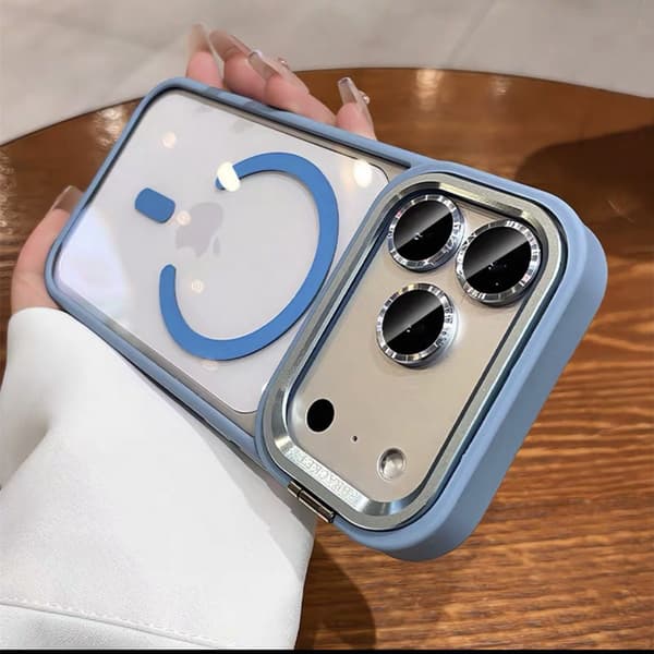 Etui til iPhone 17 Pro Magnetisk Stand Linse Detalje Snor Blå Noz29794